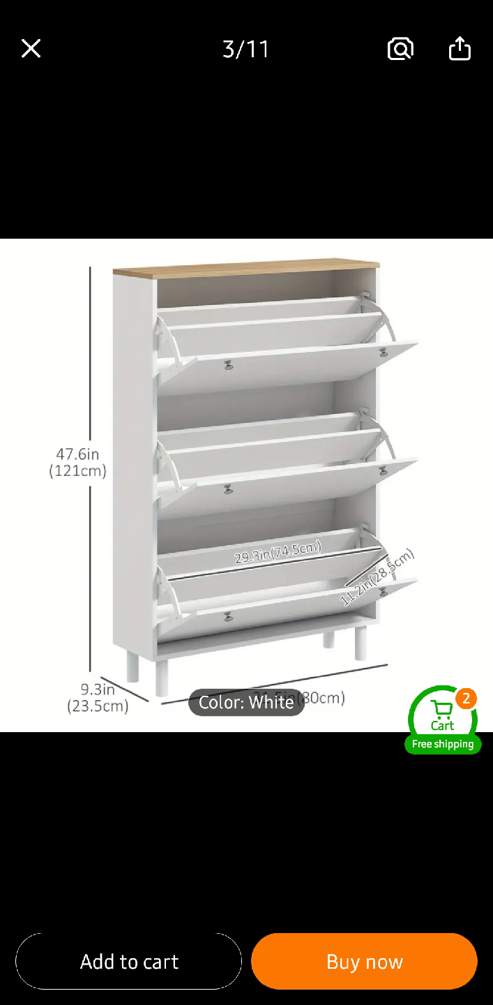 NEW Shoe Cabinet, for up to 24 Pairs of Shoes - photo 3