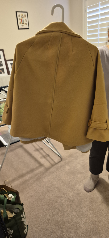 Mustard Wool Blend Cape Jacket - Made in Italy - photo 2