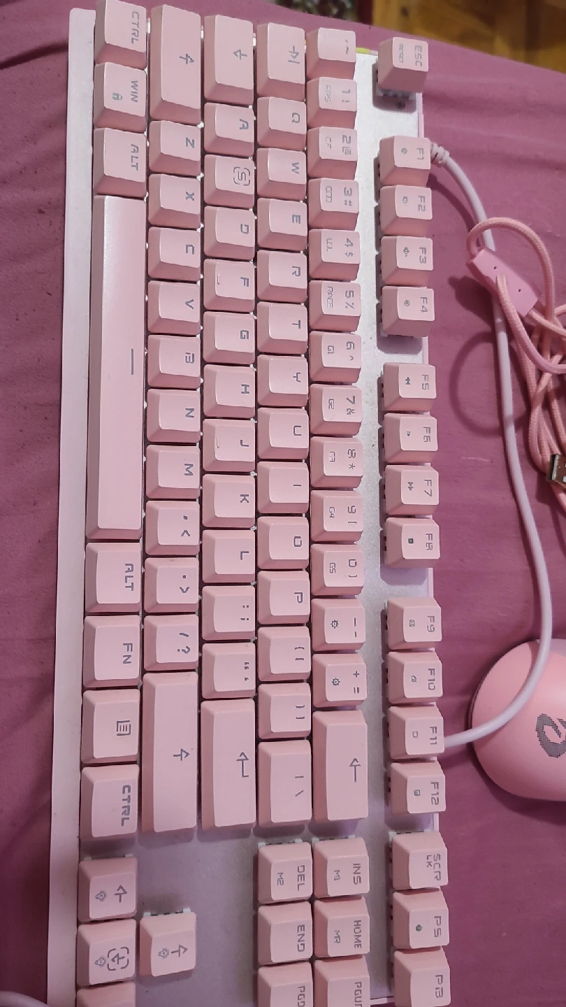 Pink Ducky Keyboard, Mouse, & Headset Set