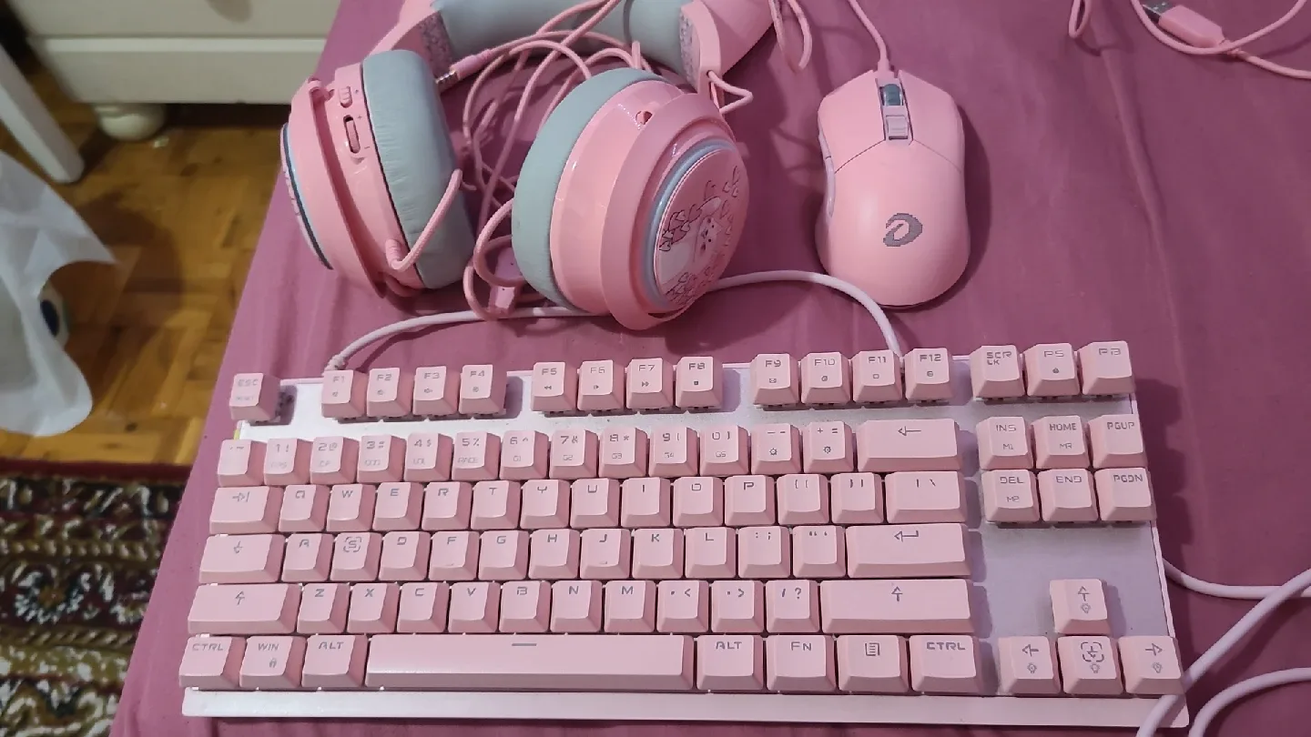 Pink Ducky Keyboard, Mouse, & Headset Set image indicator(3)