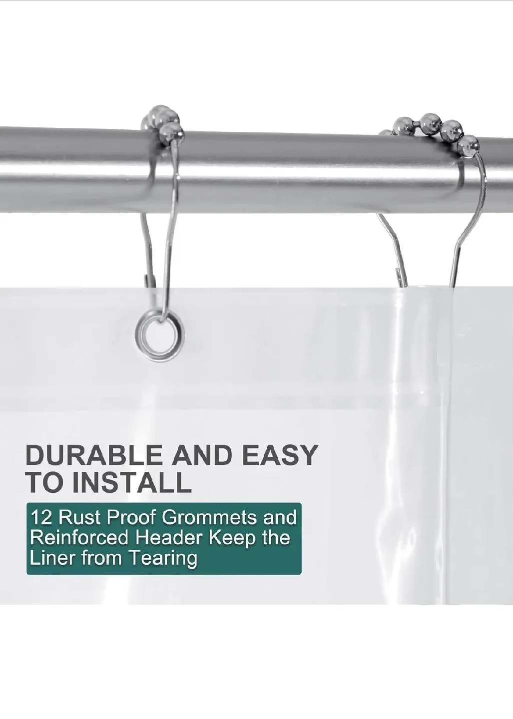 Shower Curtain Liner - Soap Scum Resistant image indicator(3)