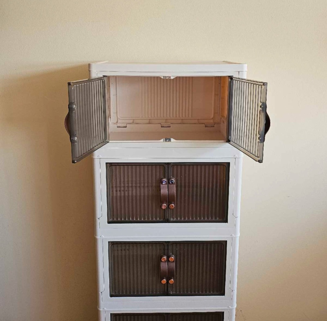 White Stackable Storage Cabinet - photo 2