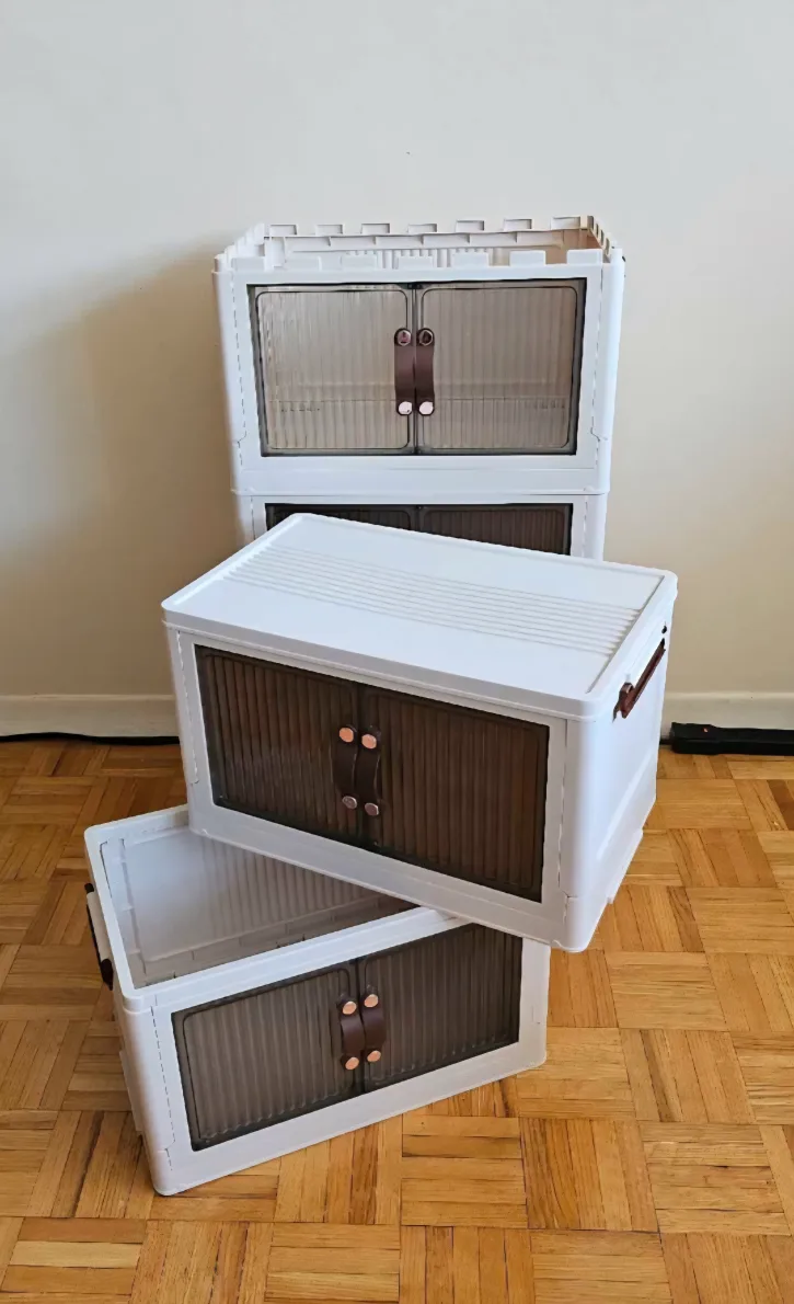 White Stackable Storage Cabinet image indicator(5)