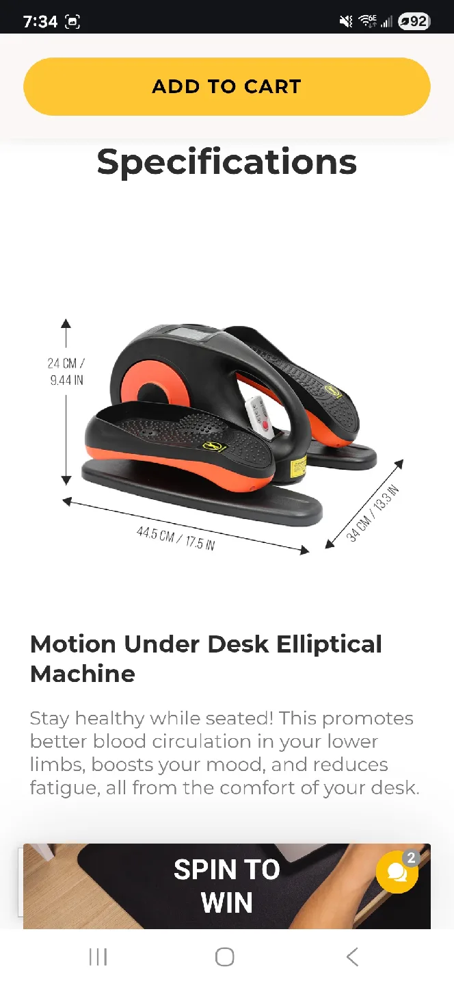 MotionGrey Under Desk Elliptical Machine image indicator(9)