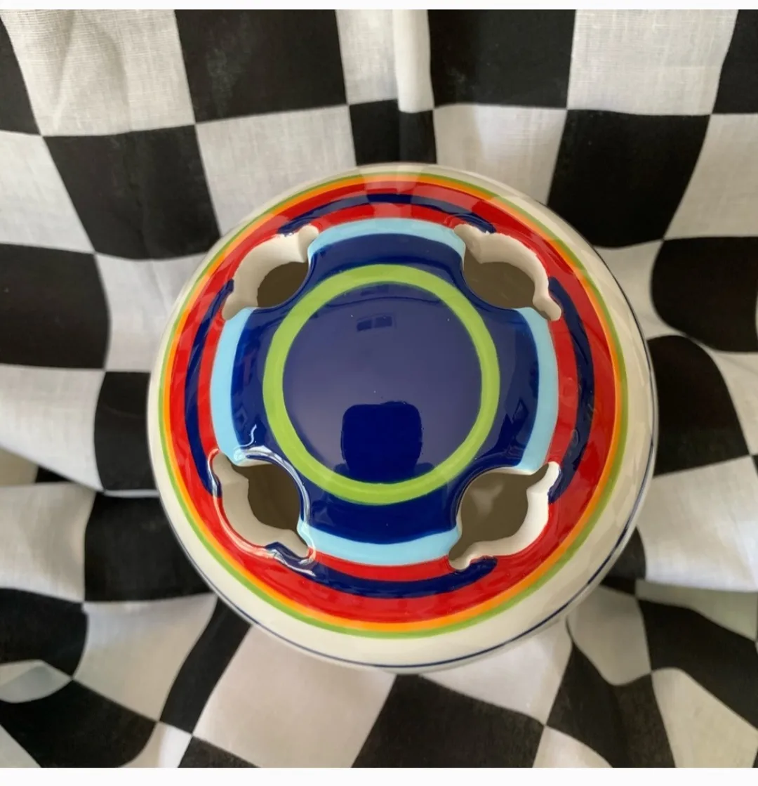 🧡 Striped Ceramic Sphere Pencil Holder image indicator(4)