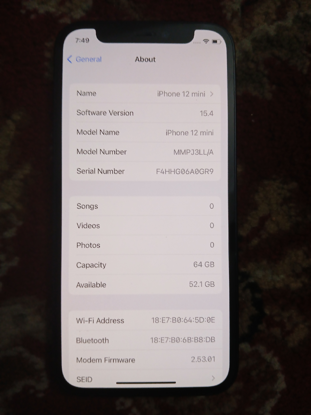 iPhone 12 Mini - 64 GB - Tracfone Carrier Locked (100% BH) - photo 3