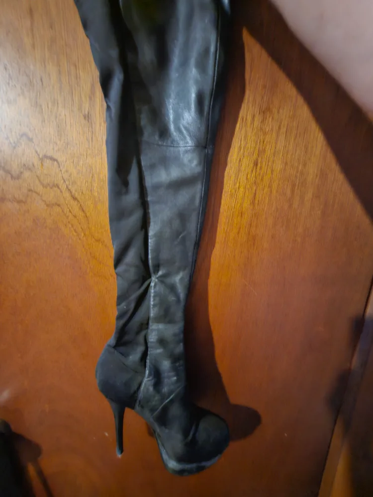 Black Thigh High Heel Boots image indicator(3)
