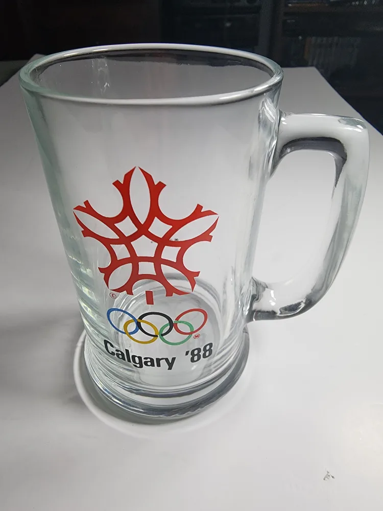Calgary '88 Olympics Glass Mug thumbnail