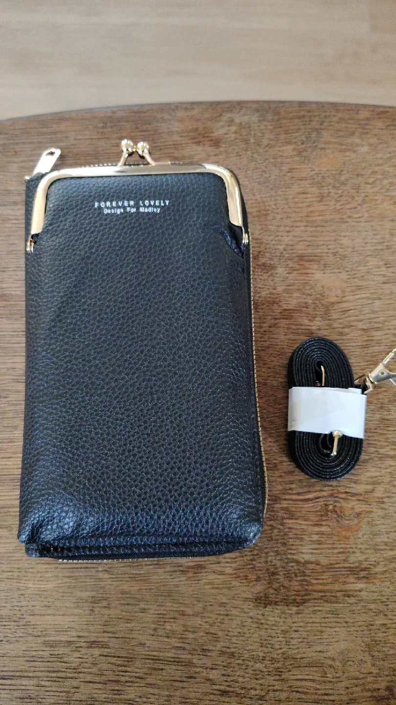 Forever Lovely Black Wallet Crossbody Bag thumbnail