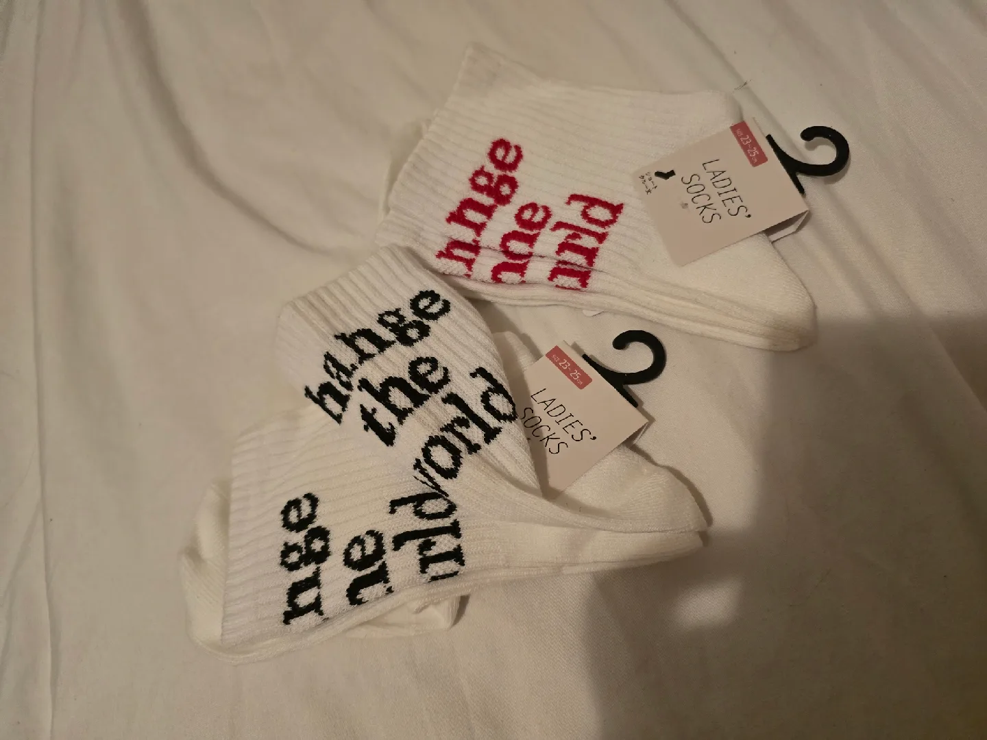 2 Pairs Ladies' Socks Size 23-25 + One Piece Pouch thumbnail