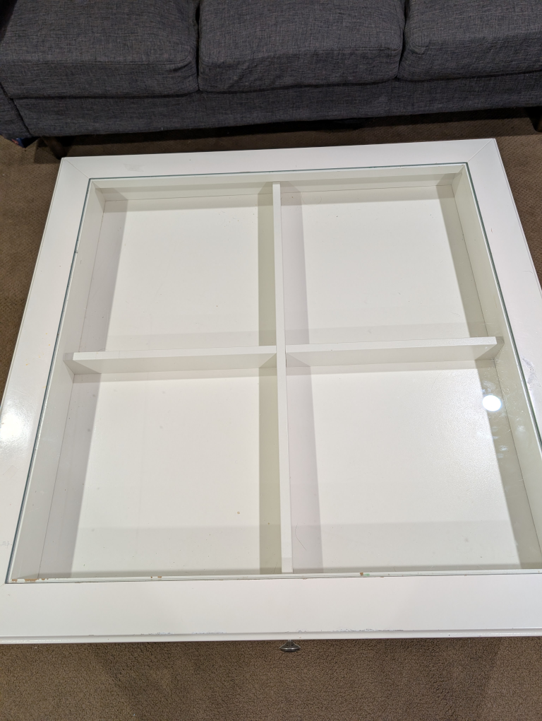 IKEA White Coffee Table with Glass Top - photo 2