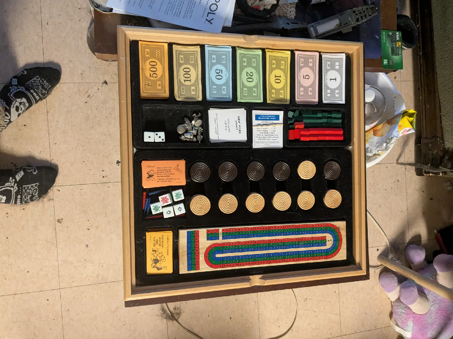 Parker Brothers Wooden Chest Monopoly/Clue +6 Games image indicator(4)