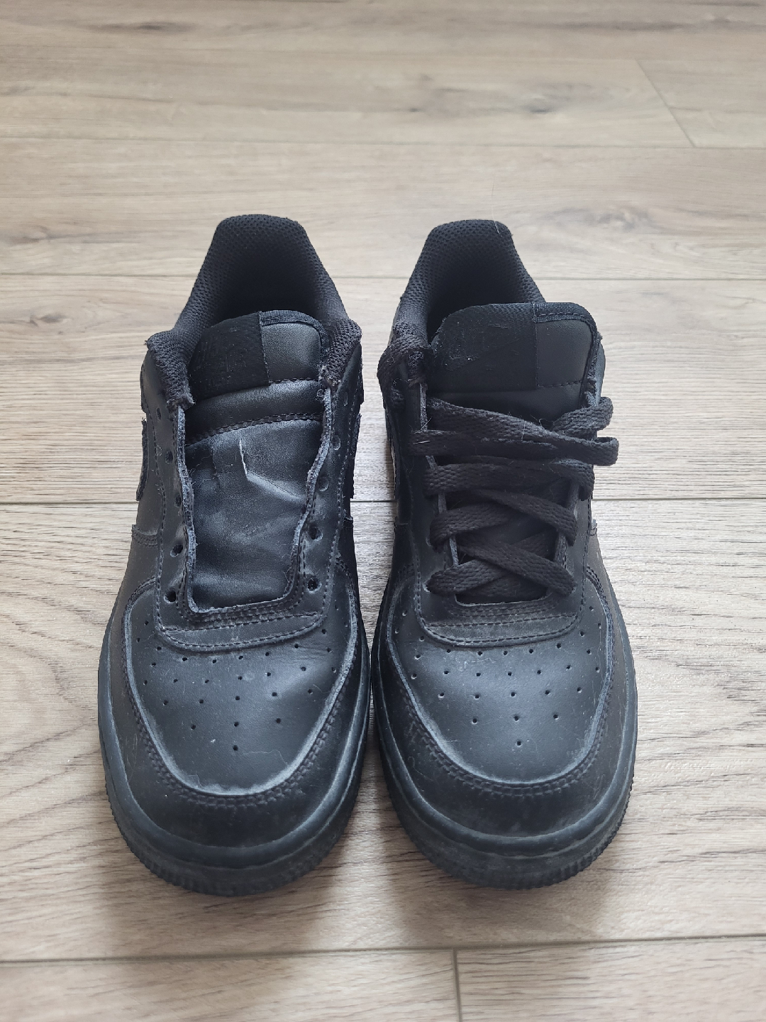 Nike Air Force 1 Black Sneakers - Size 4 - photo 2