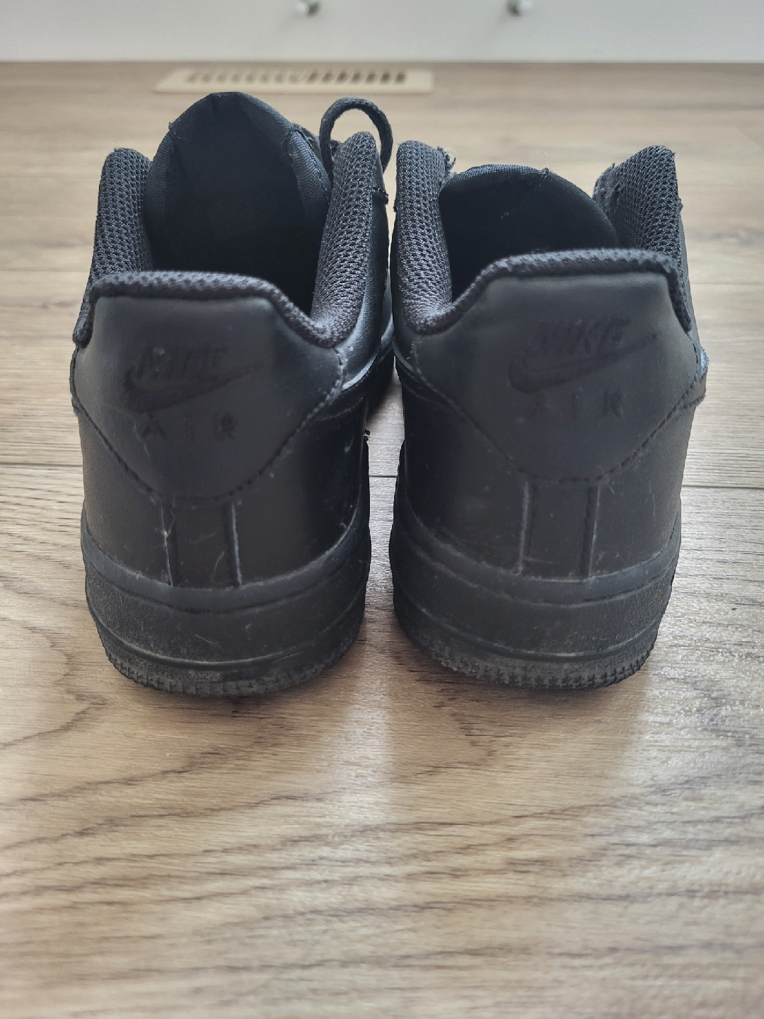 Nike Air Force 1 Black Sneakers - Size 4 - photo 3