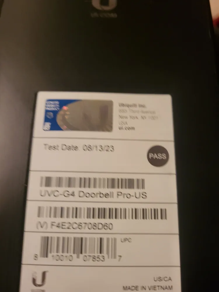 Ubiquiti UVC-G4 Doorbell Pro - New in Box image indicator(3)