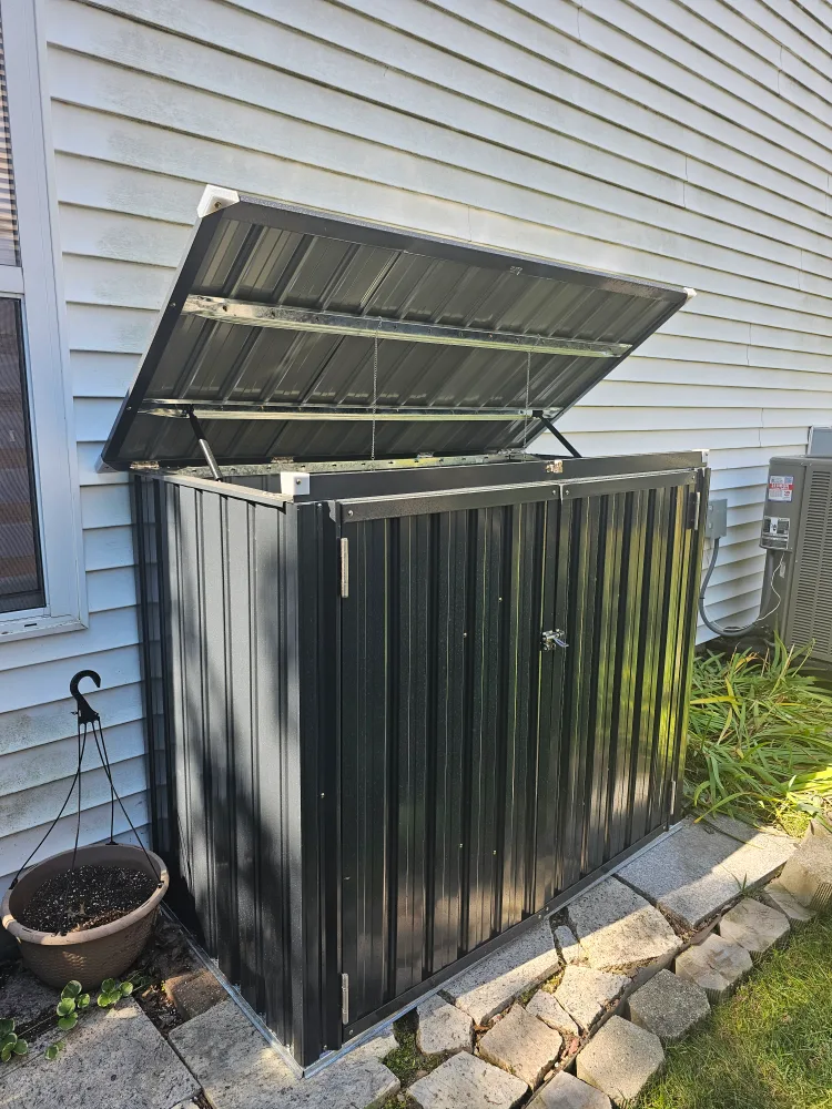 Black Metal Outdoor Storage Shed image indicator(2)