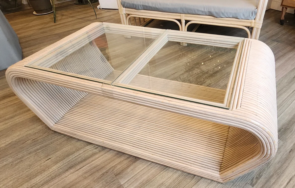 Bamboo and Rattan coffee table with love seat image indicator(4)