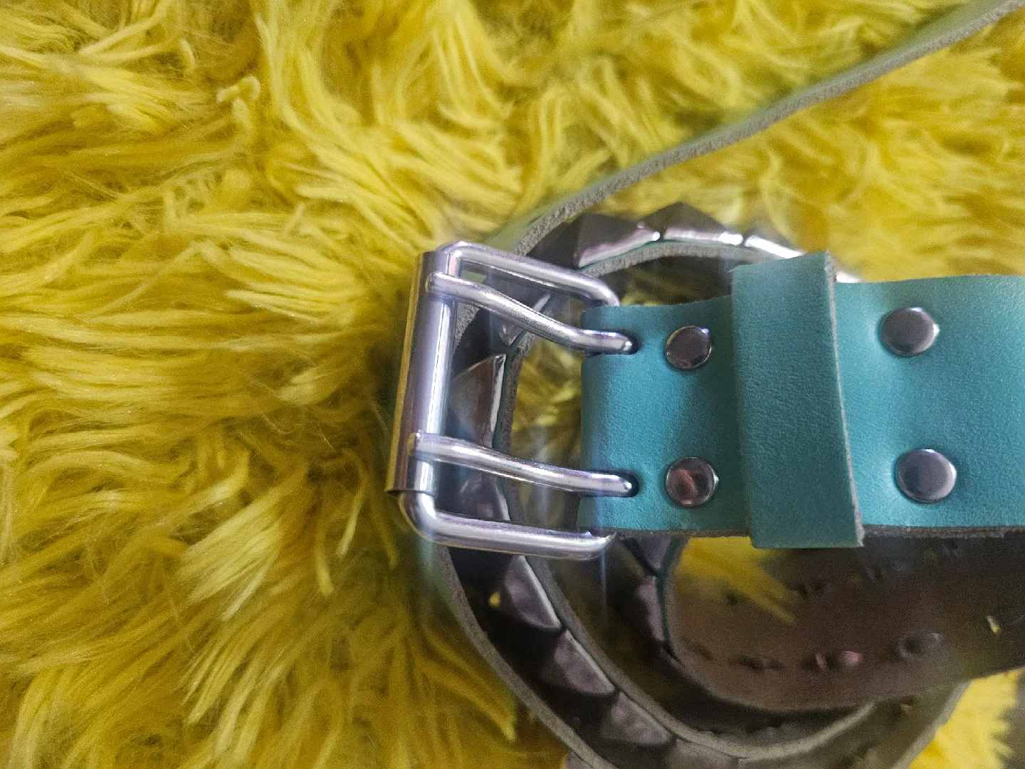 Light Blue Leather Belt w/ Silver  Studs image indicator(4)