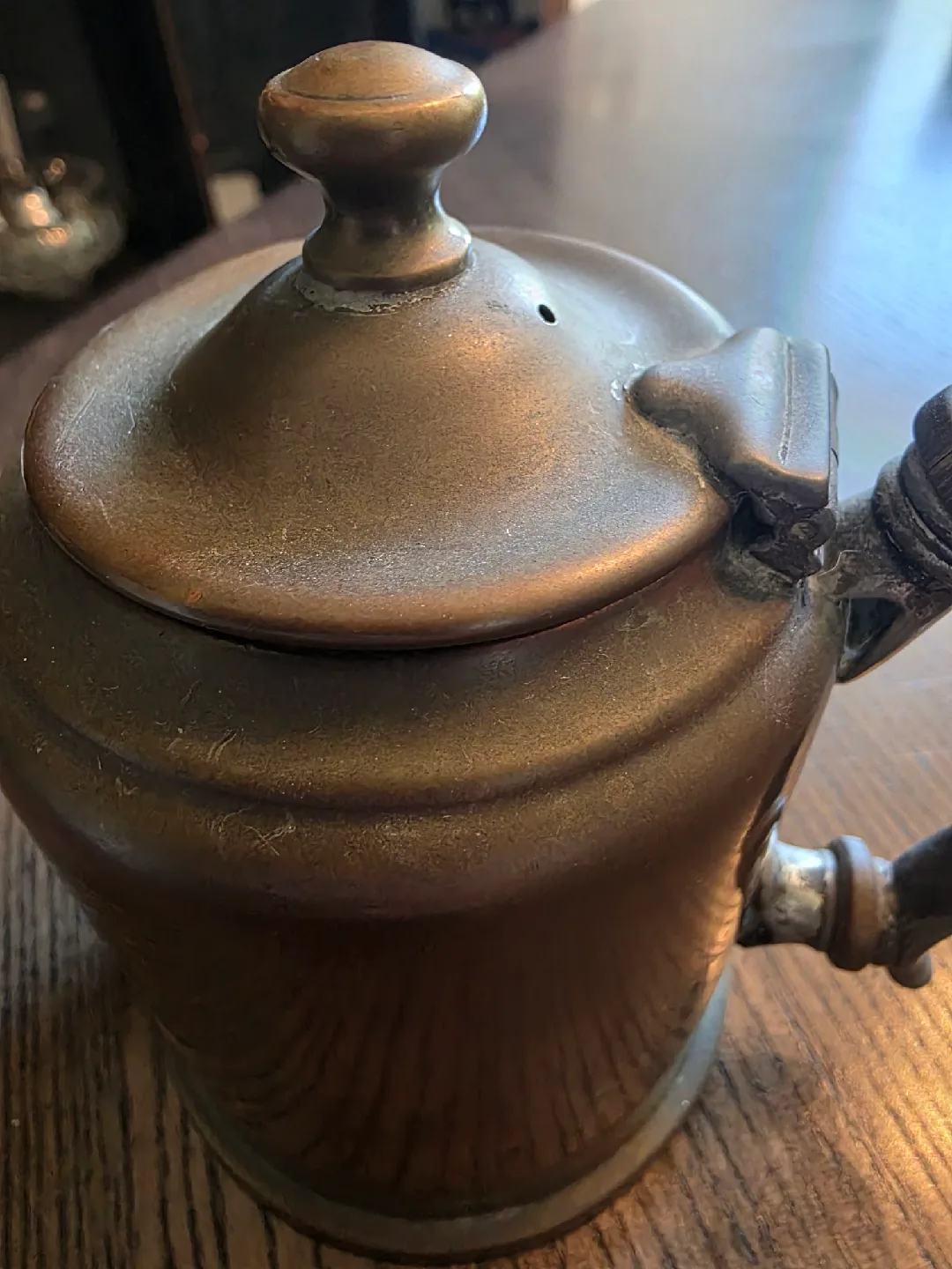 Antique Copper & Silver Teapot image indicator(2)