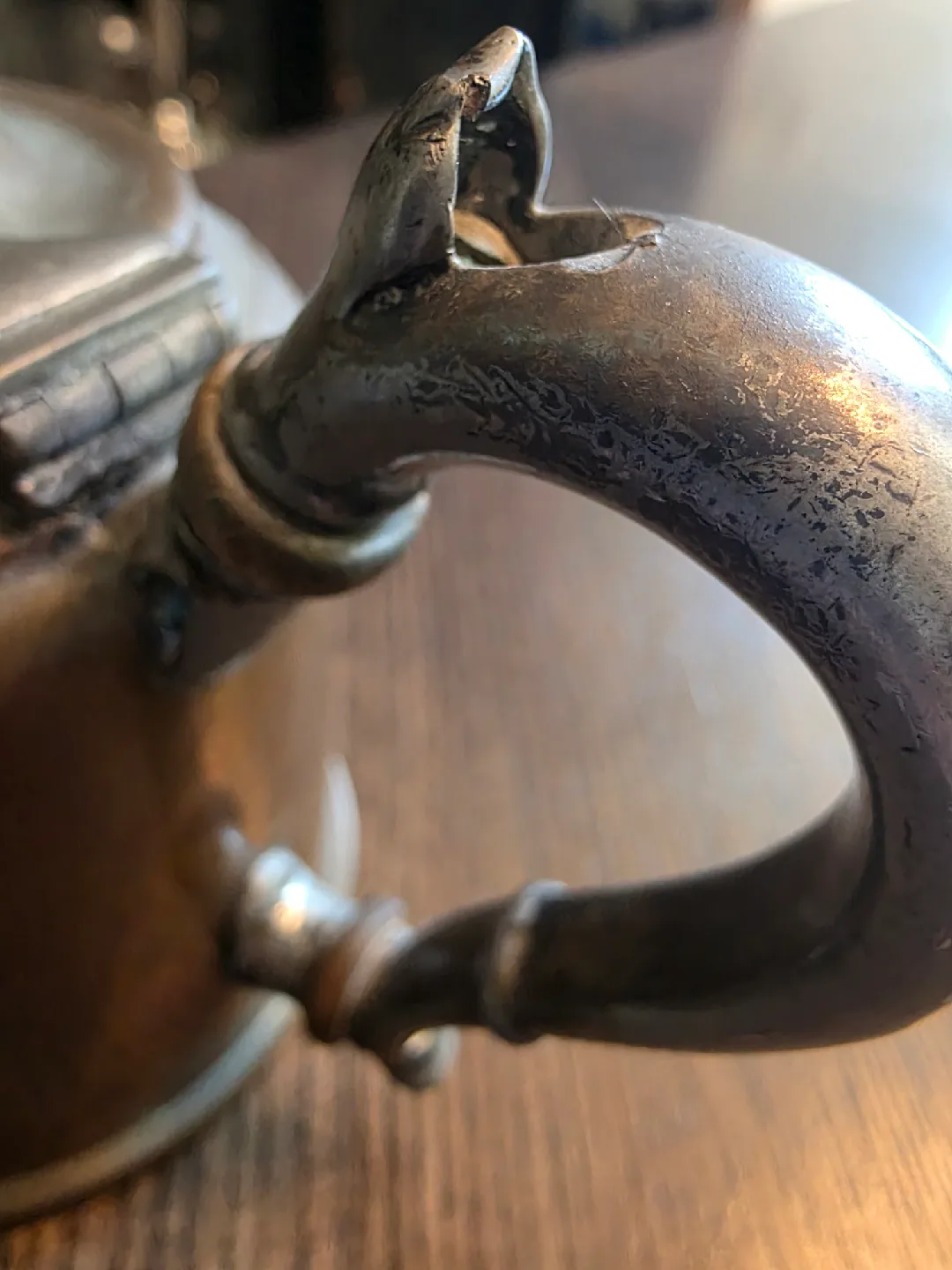 Antique Copper & Silver Teapot image indicator(3)