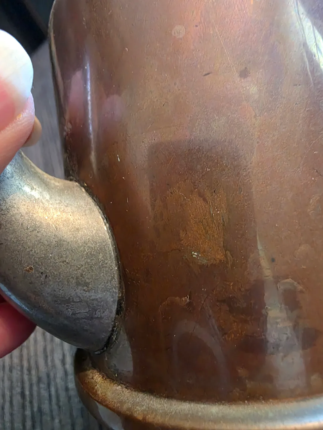 Antique Copper & Silver Teapot image indicator(7)