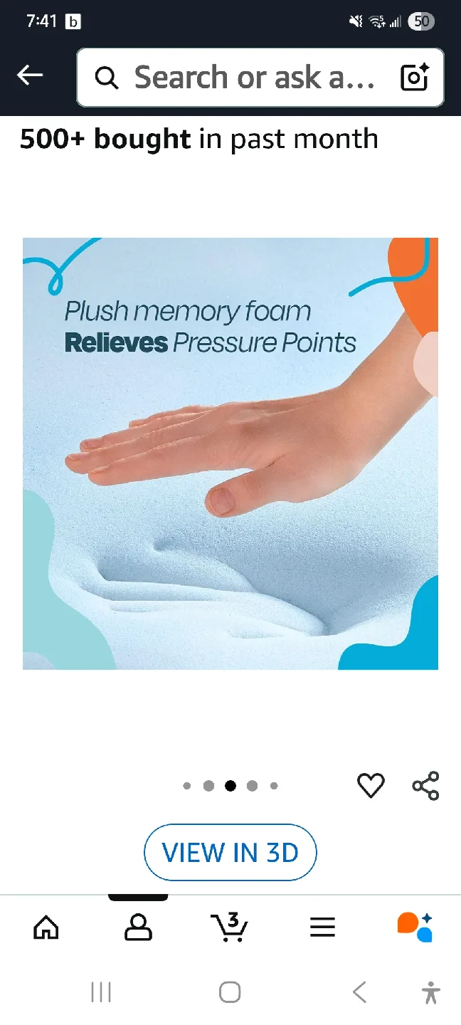 Twin 3 Inch Memory Foam Mattress Topper cost $89 new image indicator(3)