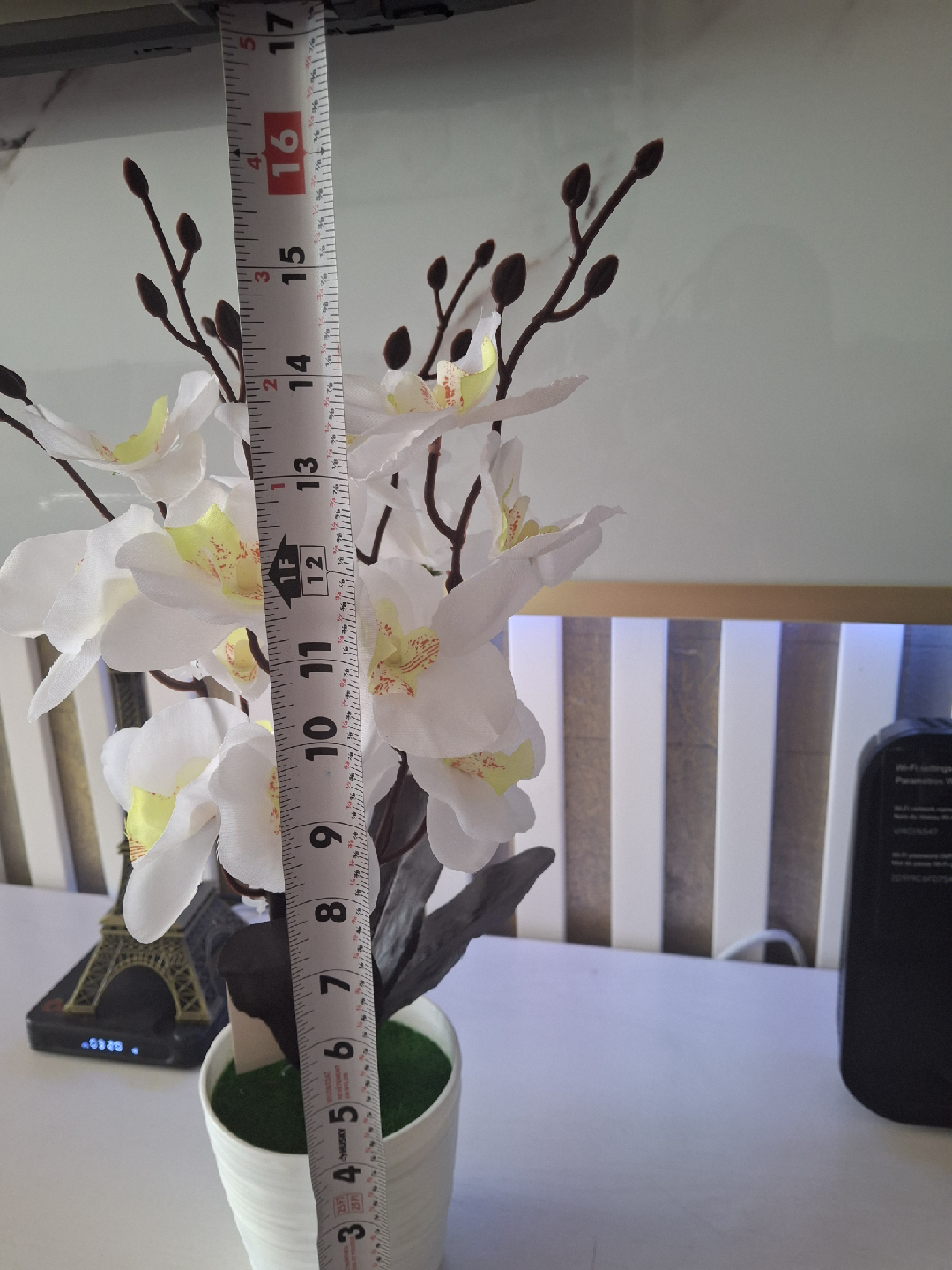 Artificial White Orchid in Pot 🥕 - photo 4