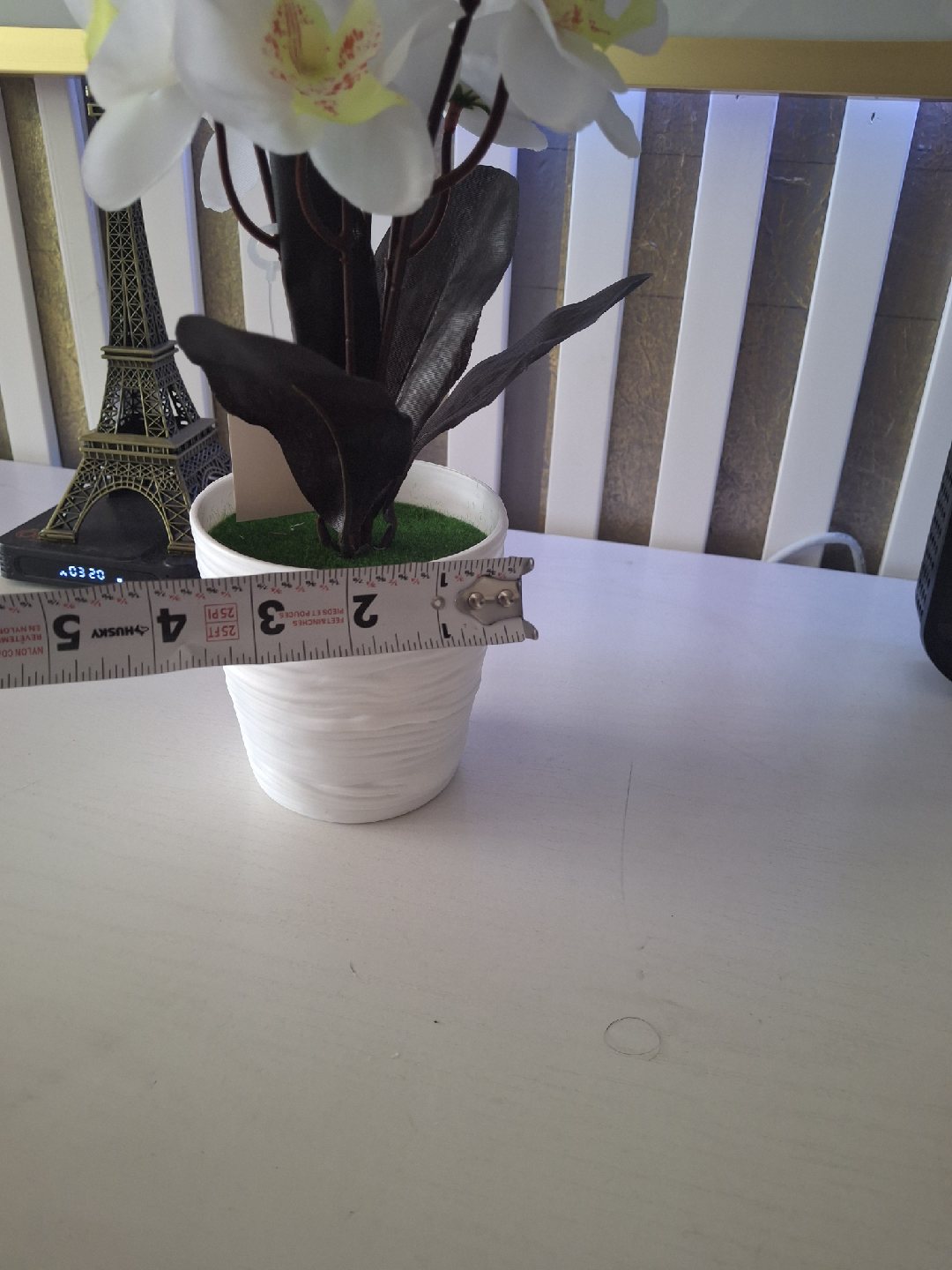 Artificial White Orchid in Pot 🥕 - photo 5