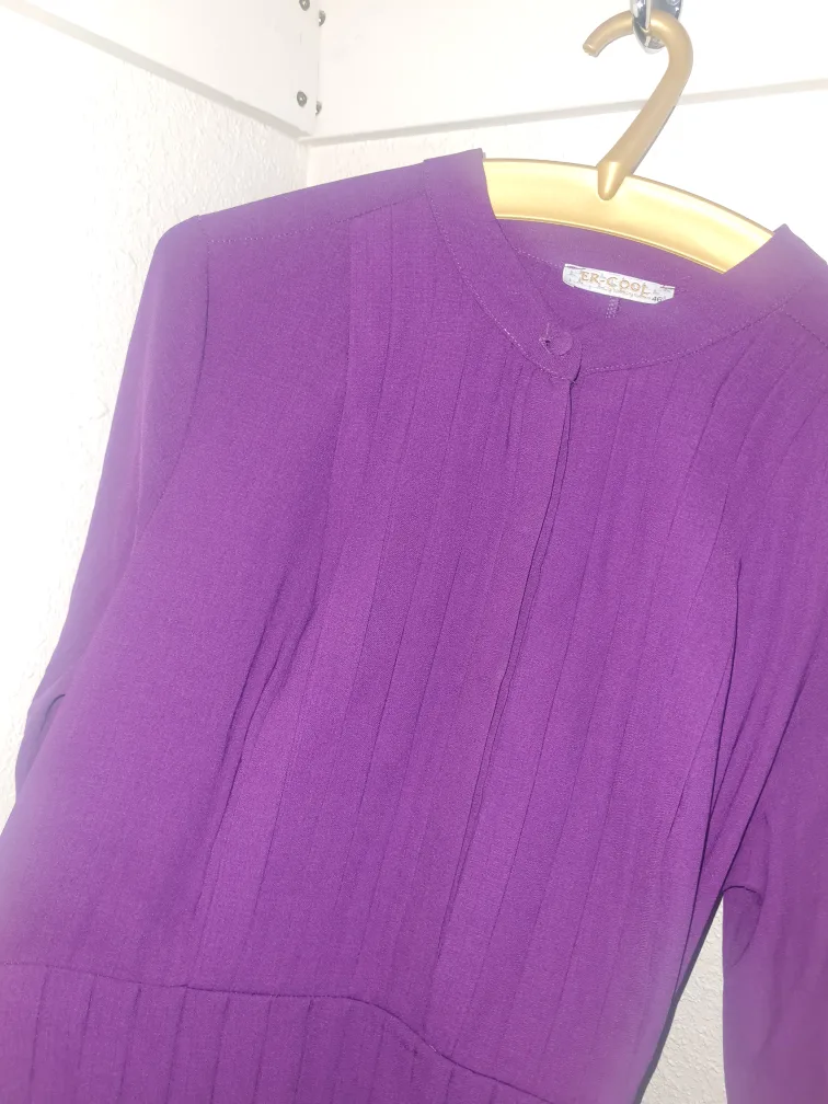 Purple Pleated Long Sleeve Maxi Dress image indicator(6)
