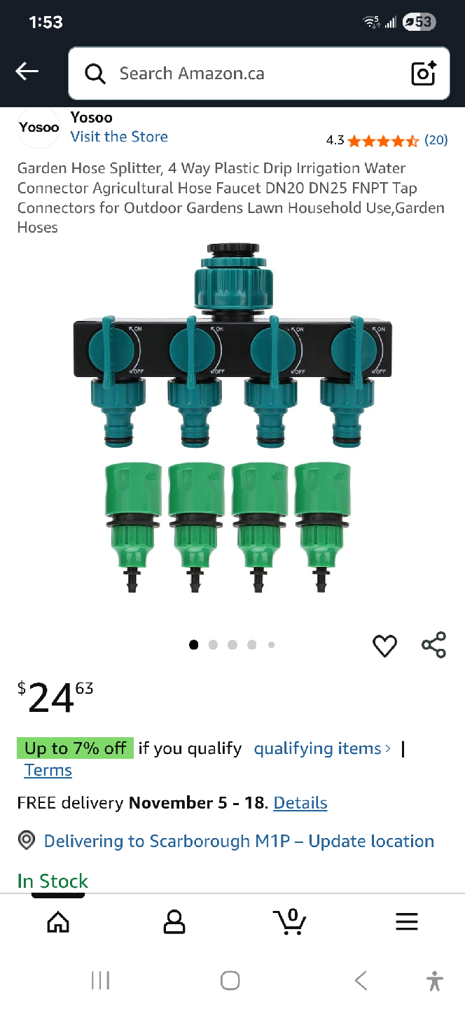 Yosoo 4-Way Garden Hose Splitter - New - photo 3