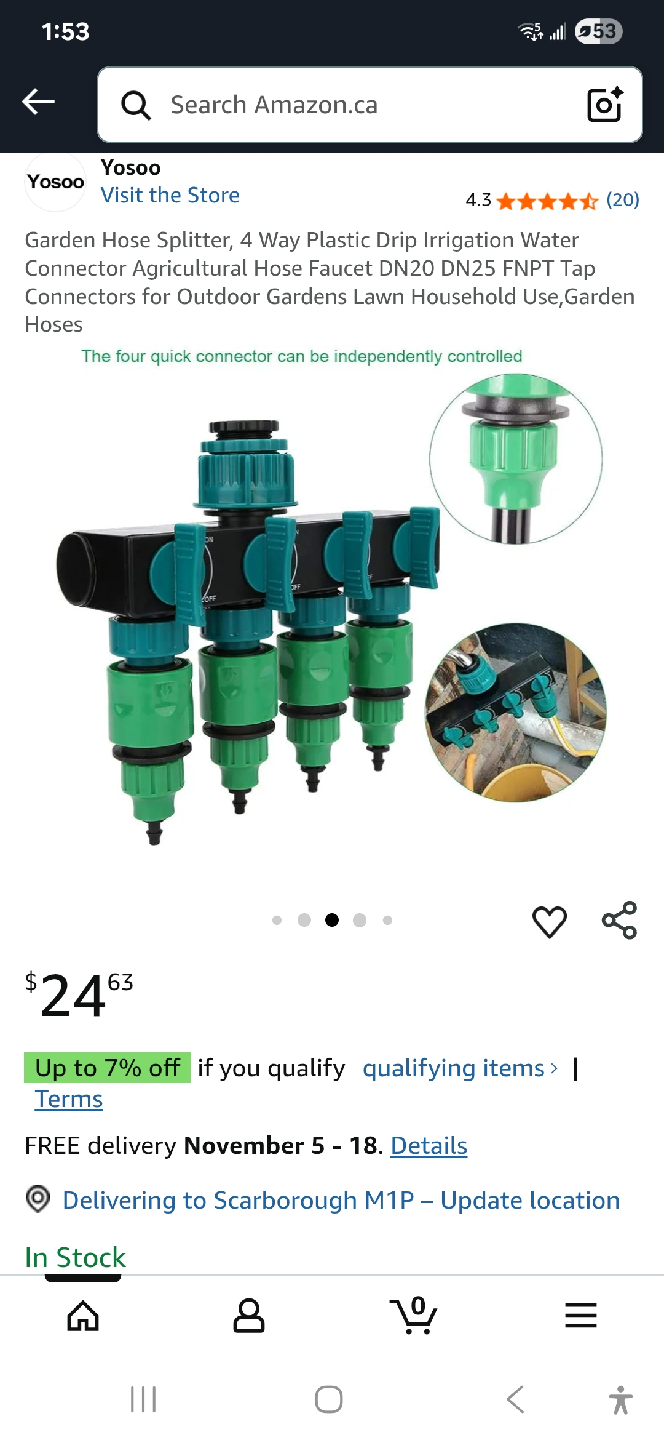 Yosoo 4-Way Garden Hose Splitter - New - photo 4
