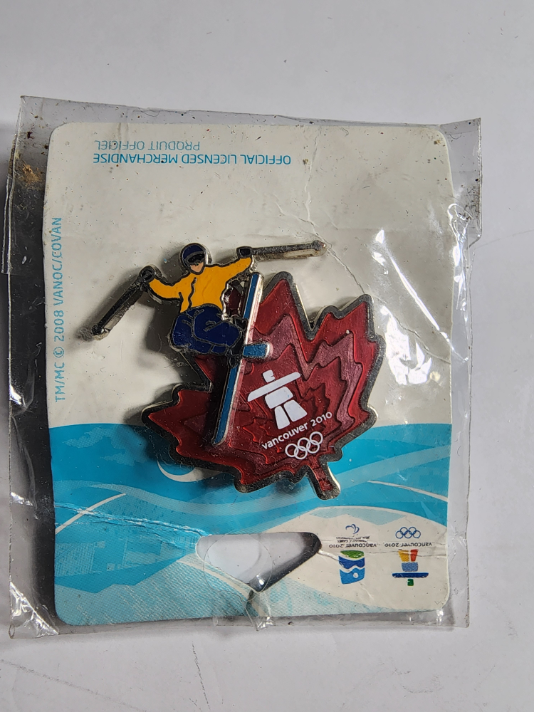 Vancouver 2010 Olympics Pin - Clear Red Leaf Skier - photo 2