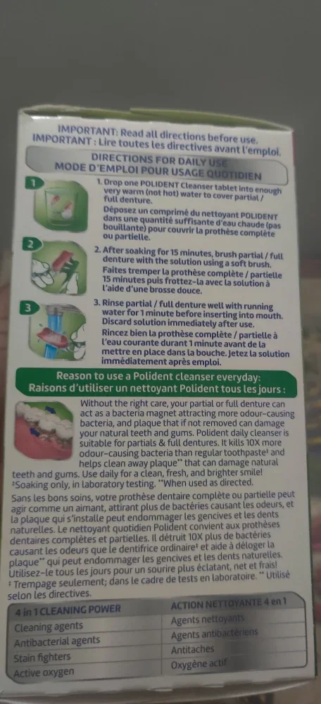 Polident Daily Care Antibacterial Denture Cleanser - 96 Tablets image indicator(2)