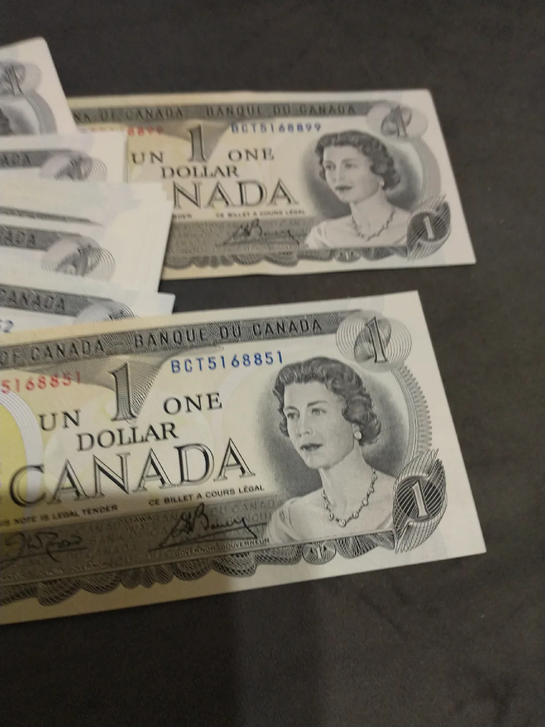 50 - 1973 Canada $1 banknotes consecutive #s ending 8851-8899 image indicator(2)