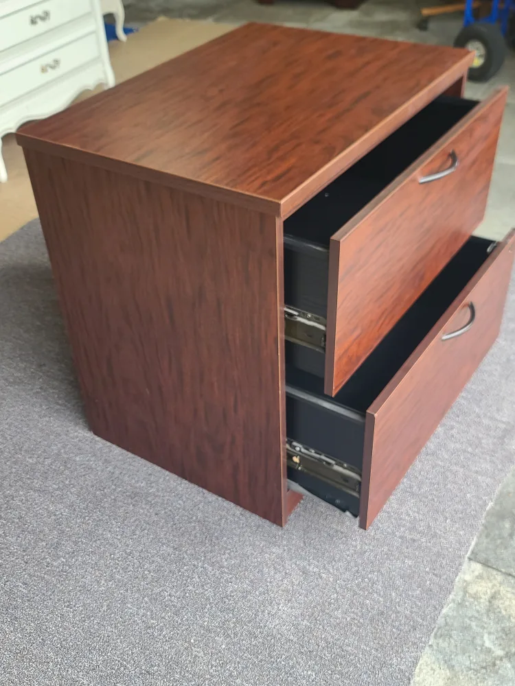 Brown Wood 2-Drawer File Cabinet image indicator(3)