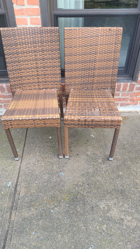 Wicker Outdoor Dining Chairs - Set of 2