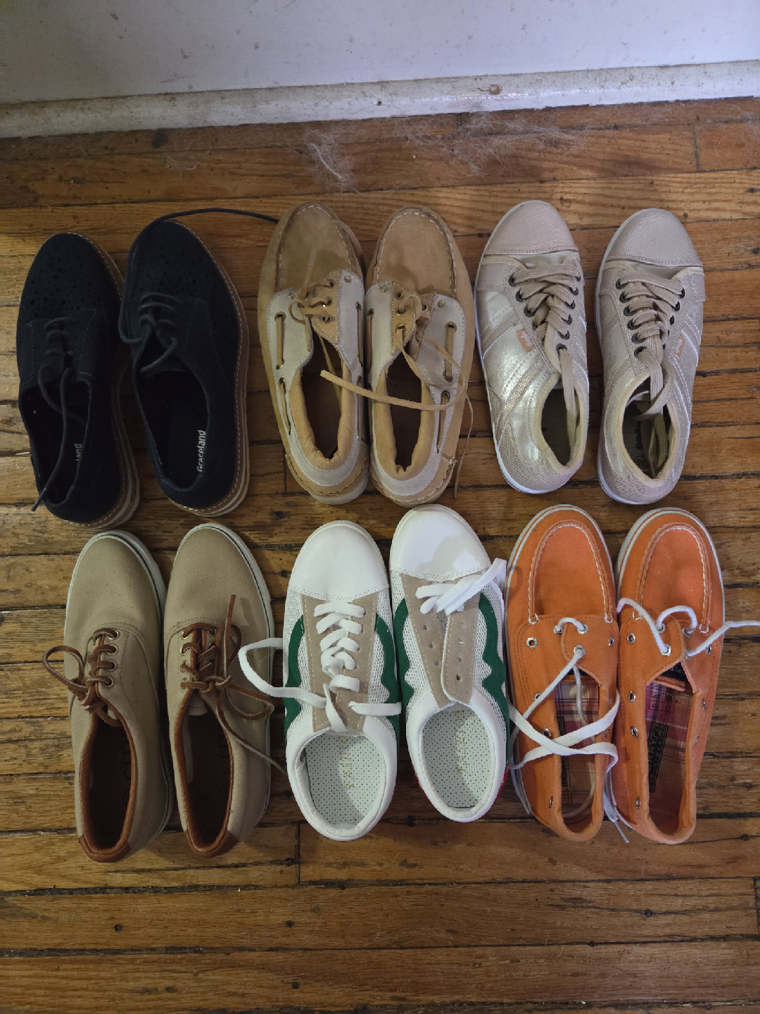 Assorted laced shoes