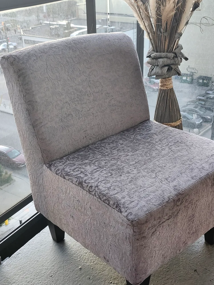 A Pair of Grey Accent Chairs  - Like New Each image indicator(10)