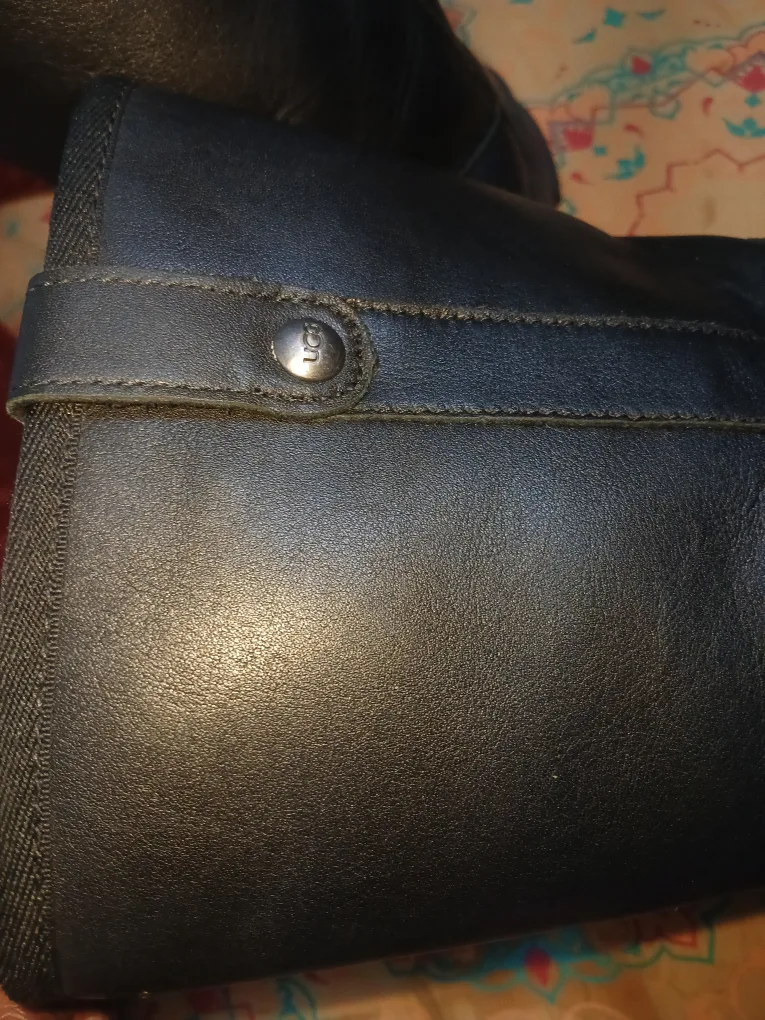 UGG Black Leather Boots, Size 11 image indicator(3)