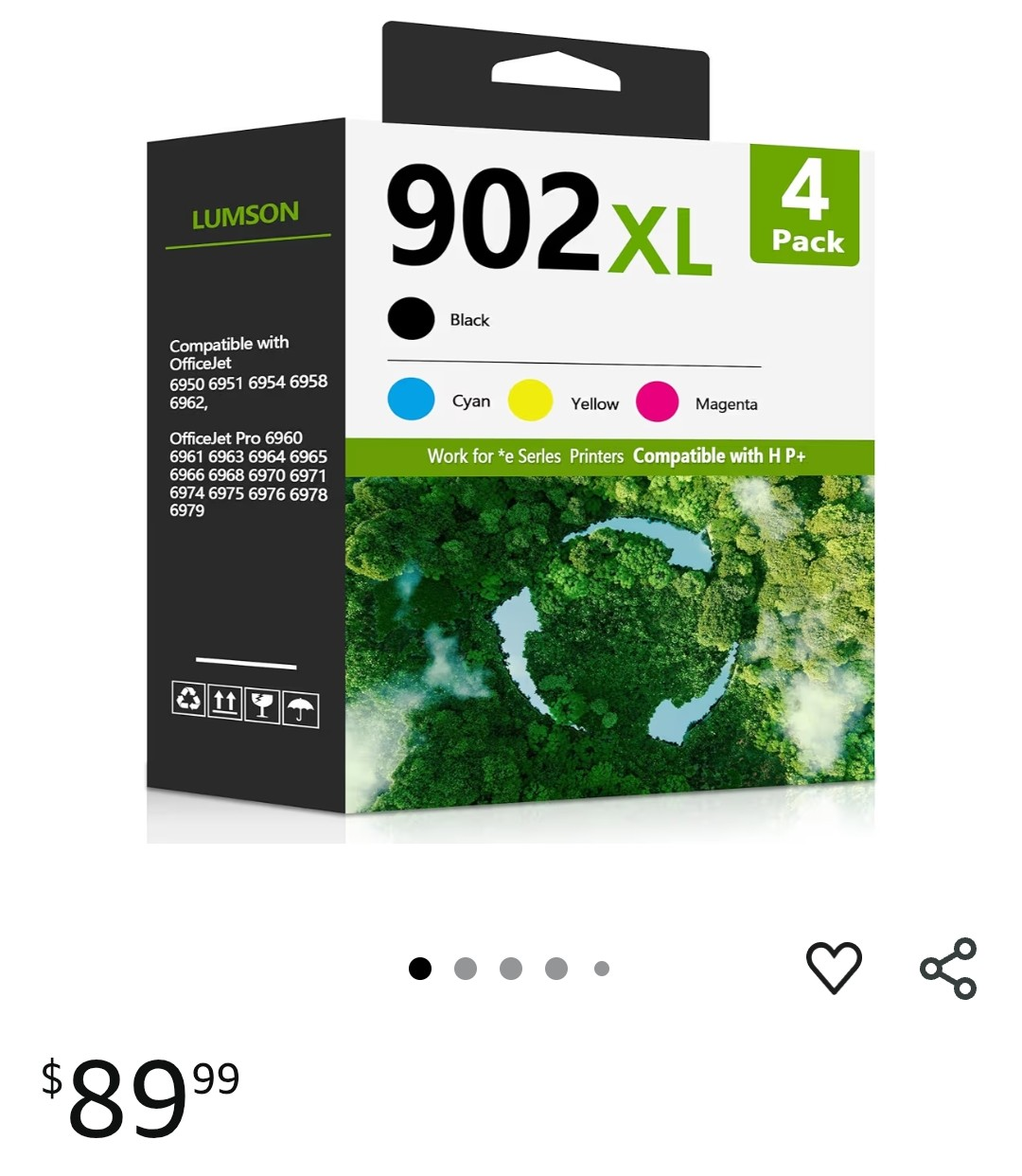 902 XL Ink Cartridge 4-Pack