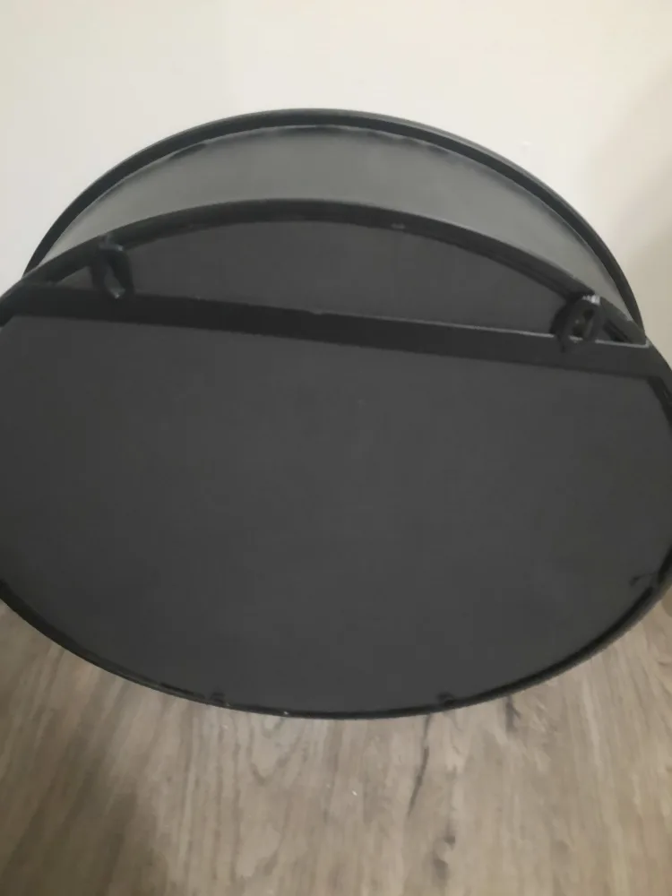 Black Round Wall Mirror with Shelf image indicator(2)