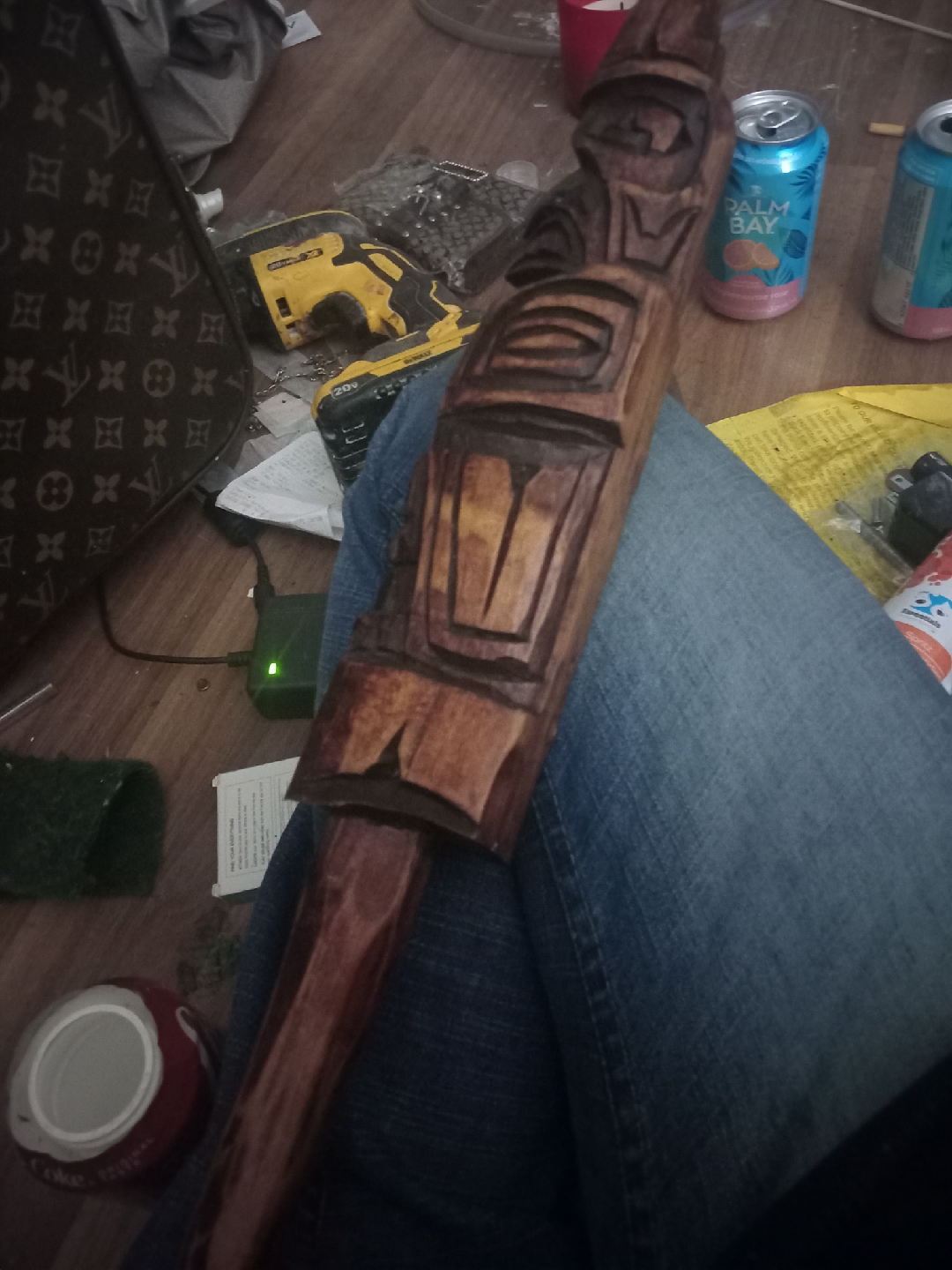 Hand Carved Wooden Totem Pole