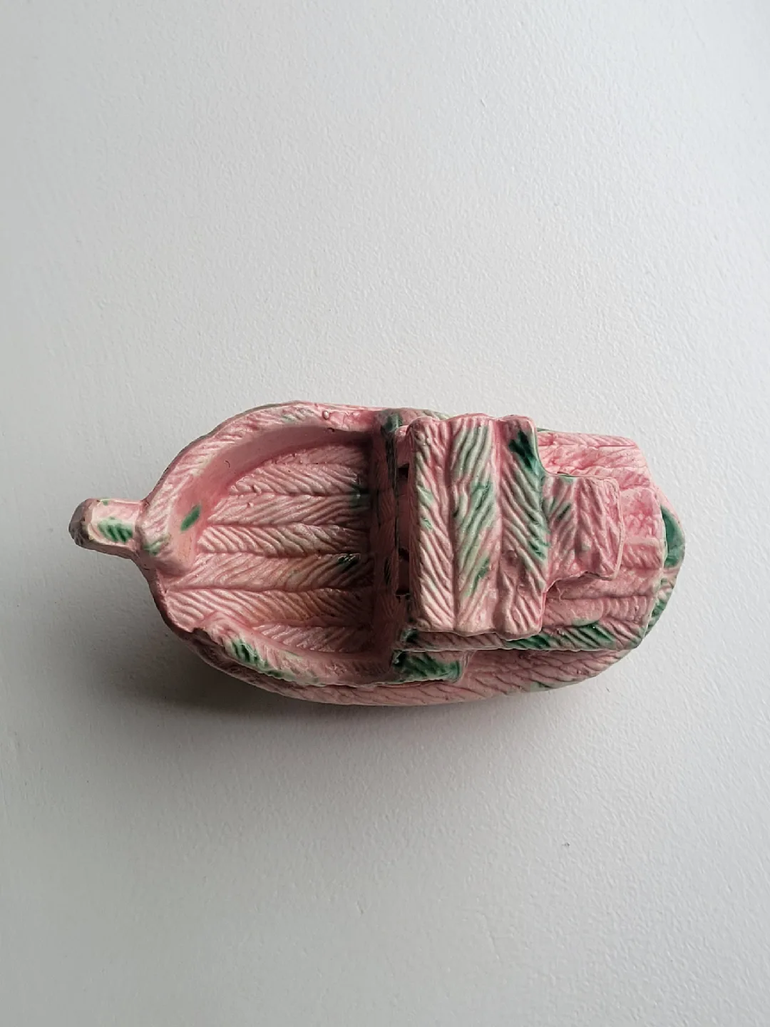 vintage Pink Ceramic Shipwreck Boat aquarium Figurine image indicator(2)