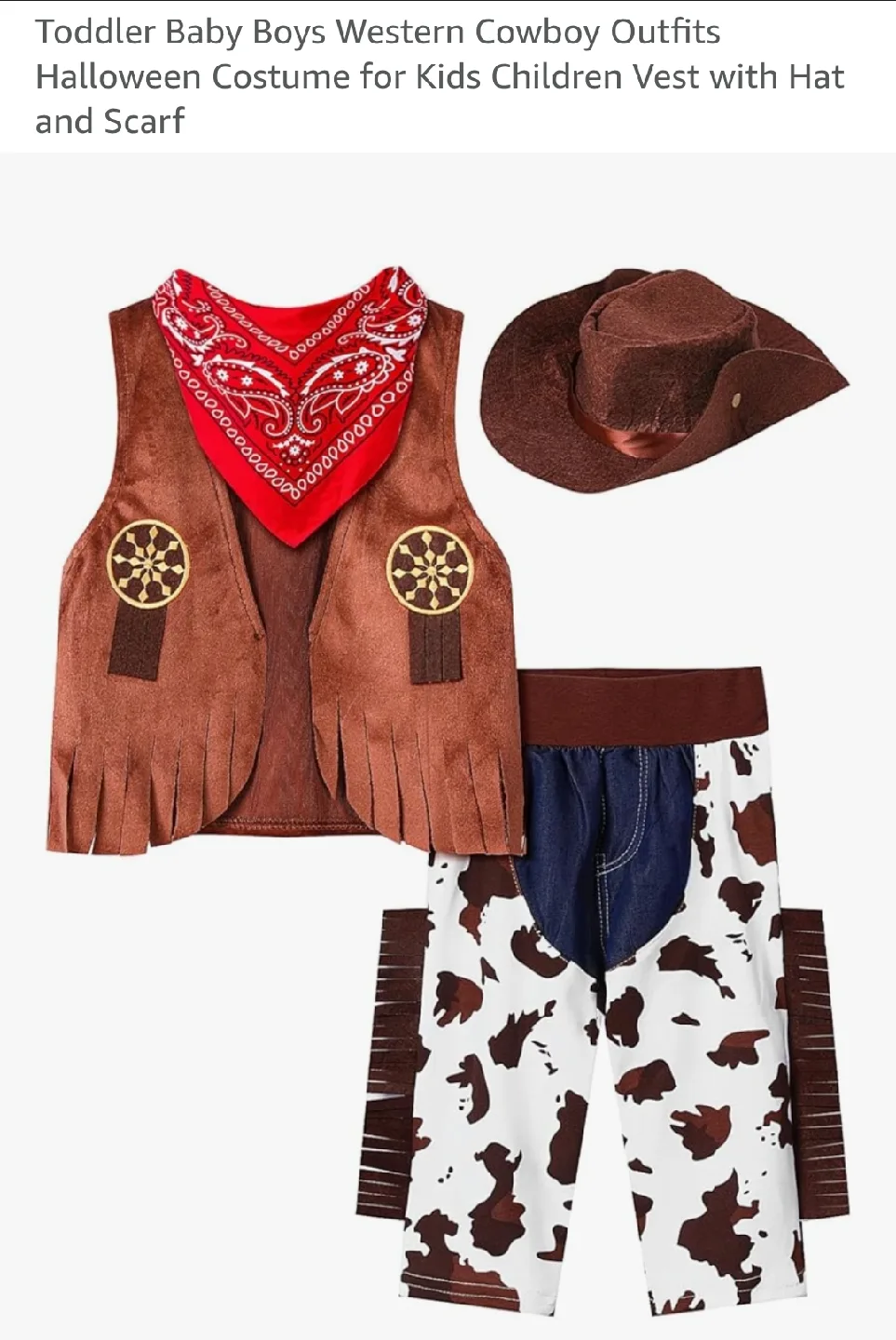 Halloween Toddler Cowboy Costume - 12-18M thumbnail