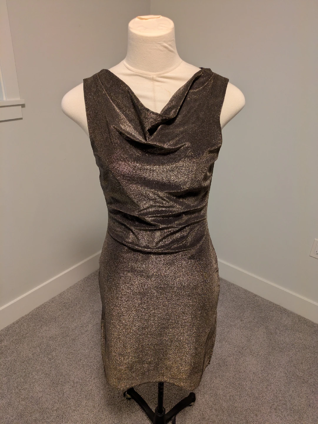 Sleeveless Cocktail Dress - Bronze/Gold