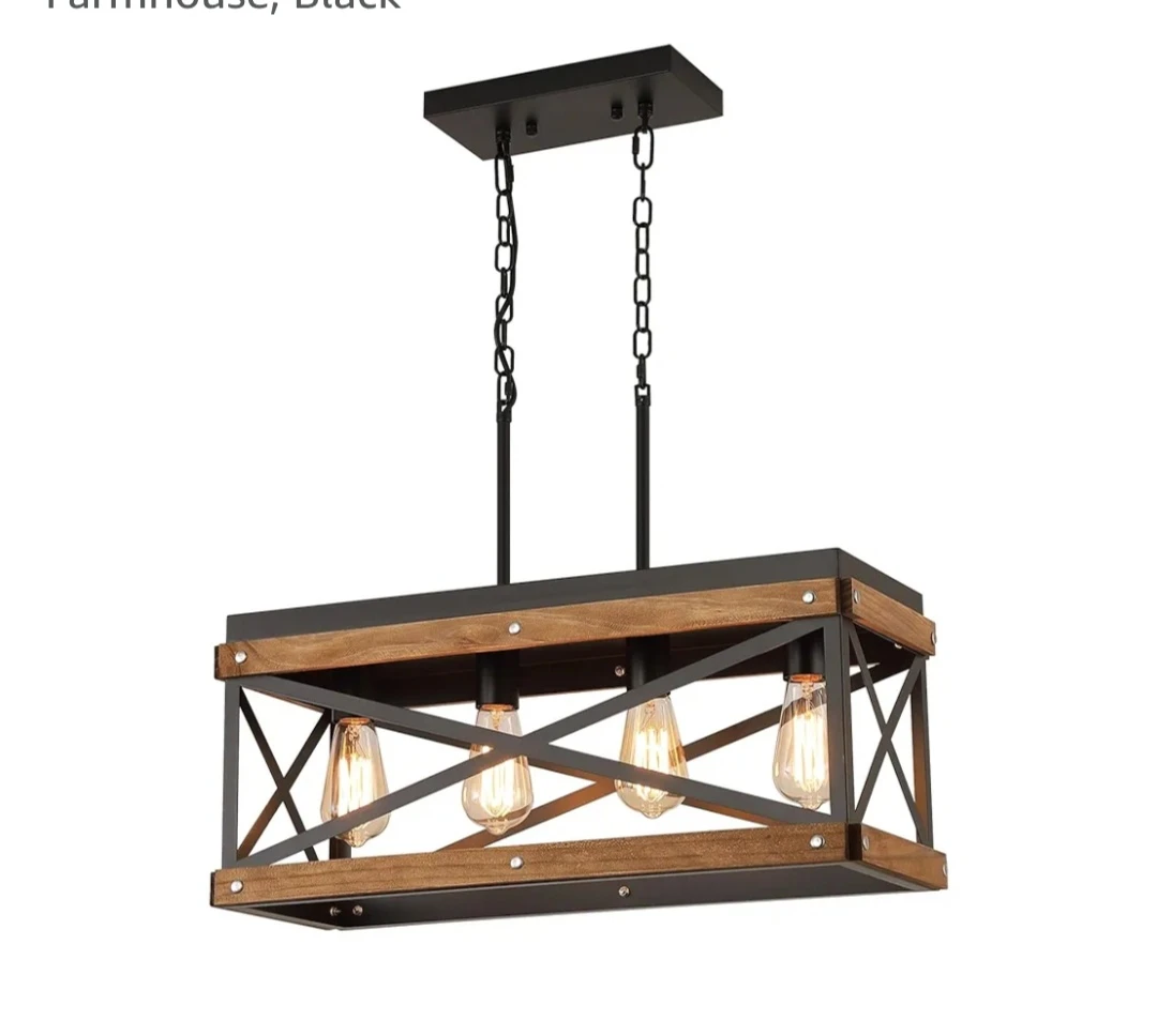 Farmhouse Black Rectangle Chandelier - photo 4