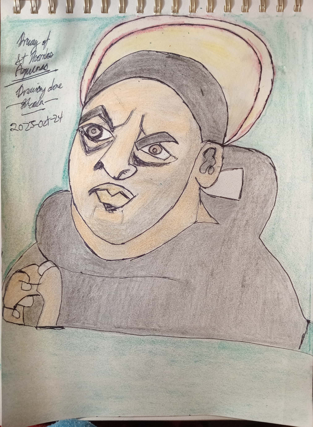 St Thomas Aquinas Drawing Illustration by custom artist