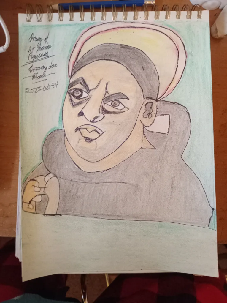 St Thomas Aquinas Drawing Illustration by custom artist image indicator(2)