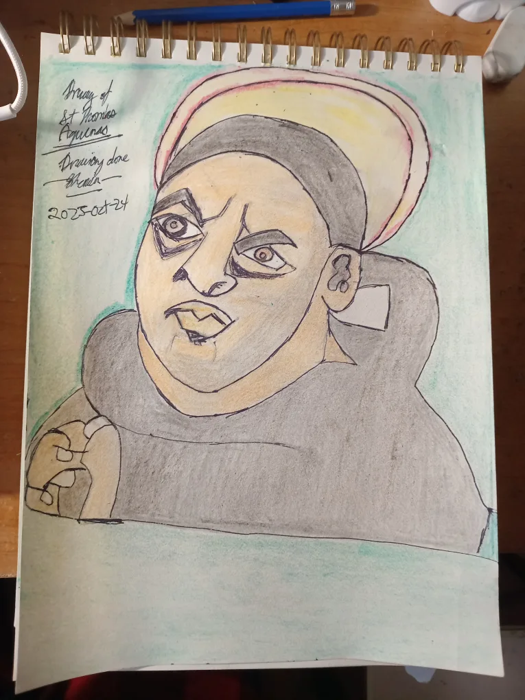 St Thomas Aquinas Drawing Illustration by custom artist image indicator(3)