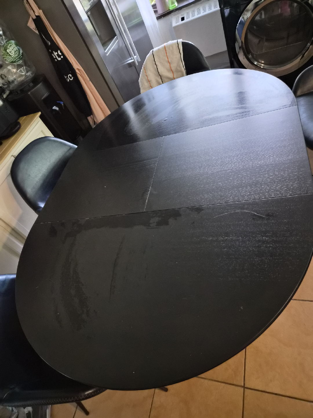 Round Extendable Dining Table - Black ikea